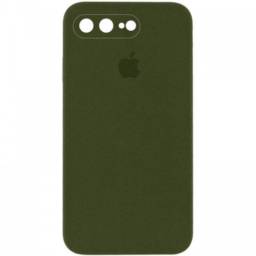 Чохол Silicone Case Square Full Camera Protective (AA) для Apple iPhone 7 plus/8 plus (5.5") Зелений / Dark Olive