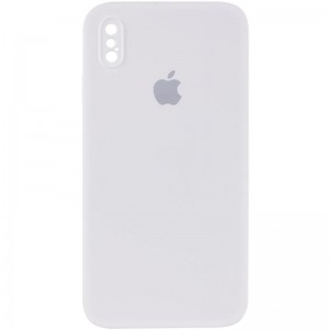 Чохол Silicone Case Square Full Camera Protective (AA) для Apple iPhone X / XS (5.8") Білий / White
