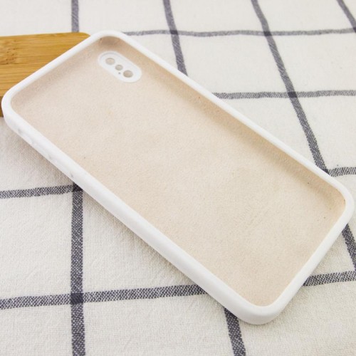 Чохол Silicone Case Square Full Camera Protective (AA) для Apple iPhone X / XS (5.8") Білий / White