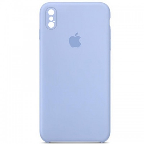 Чохол Silicone Case Square Full Camera Protective (AA) для Apple iPhone X / XS (5.8") Блакитний / Lilac Blue