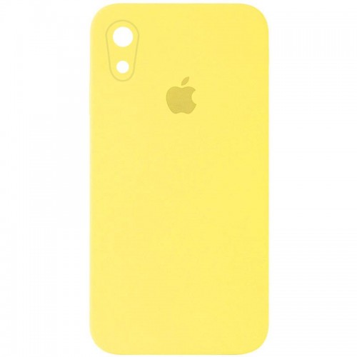 Чохол Silicone Case Square Full Camera Protective (AA) для Apple iPhone XR (6.1") Жовтий / Yellow