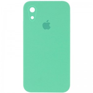 Чехол Silicone Case Square Full Camera Protective (AA) для Apple iPhone XR (6.1") Зелёный / Мятный
