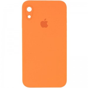 Чохол Silicone Case Square Full Camera Protective (AA) для Apple iPhone XR (6.1") Помаранчевий / Papaya