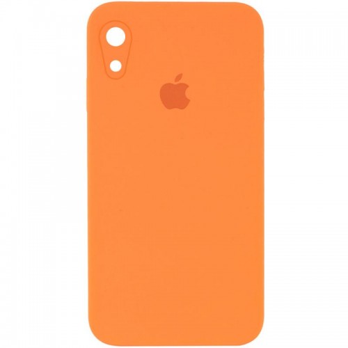 Чохол Silicone Case Square Full Camera Protective (AA) для Apple iPhone XR (6.1") Помаранчевий / Papaya