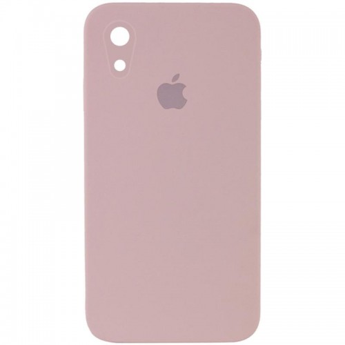 Чохол Silicone Case Square Full Camera Protective (AA) для Apple iPhone XR (6.1") Рожевий / Pink Sand