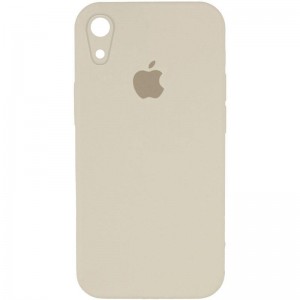 Чохол Silicone Case Square Full Camera Protective (AA) для Apple iPhone XR (6.1") Бежевий / Antique White