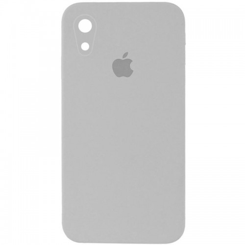 Чехол Silicone Case Square Full Camera Protective (AA) для Apple iPhone XR (6.1") Серый / Light Grey