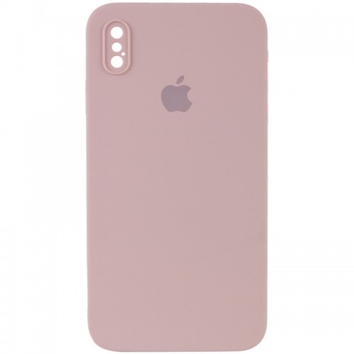 Чохол Silicone Case Square Full Camera Protective (AA) для Apple iPhone XS Max (6.5") Рожевий / Pink Sand
