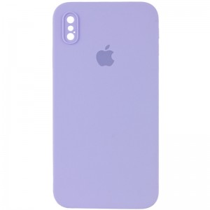 Чохол Silicone Case Square Full Camera Protective (AA) для Apple iPhone XS Max (6.5") Бузковий / Dasheen