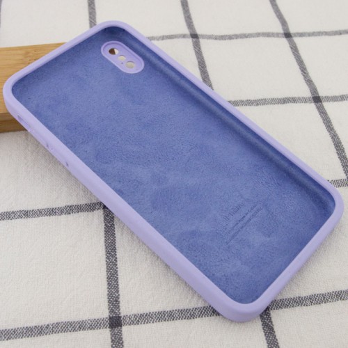 Чохол Silicone Case Square Full Camera Protective (AA) для Apple iPhone XS Max (6.5") Бузковий / Dasheen