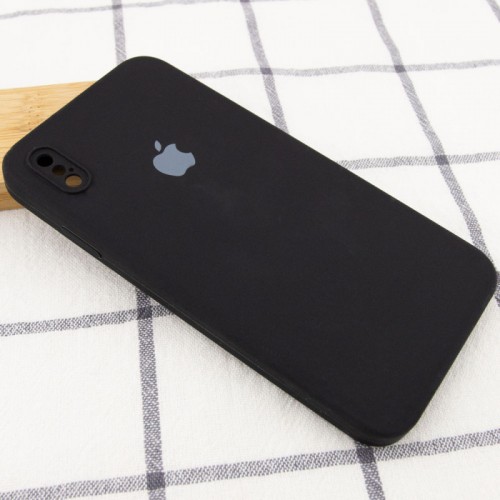Чохол Silicone Case Square Full Camera Protective (AA) для Apple iPhone XS Max (6.5") Чорний / Black