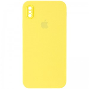Чохол Silicone Case Square Full Camera Protective (AA) для Apple iPhone XS Max (6.5") Жовтий / Yellow