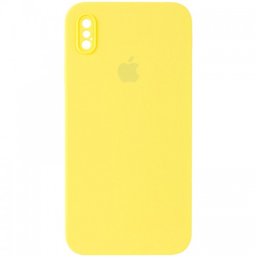 Чохол Silicone Case Square Full Camera Protective (AA) для Apple iPhone XS Max (6.5") Жовтий / Yellow