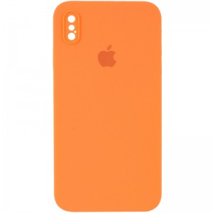 Чохол Silicone Case Square Full Camera Protective (AA) для Apple iPhone XS Max (6.5") Помаранчевий / Papaya