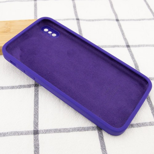 Чохол Silicone Case Square Full Camera Protective (AA) для Apple iPhone XS Max (6.5") Фіолетовий / Ultra Violet