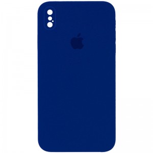 Чохол Silicone Case Square Full Camera Protective (AA) для Apple iPhone XS Max (6.5") Синій / Deep navy