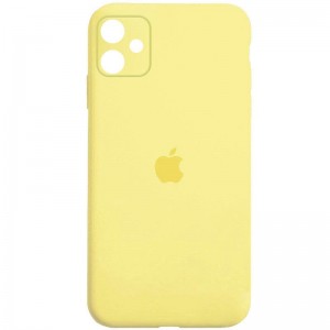 Чехол Silicone Case Square Full Camera Protective (AA) для Apple iPhone 11 (6.1") Жёлтый / Yellow