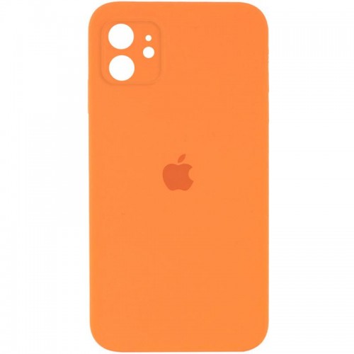 Чехол Silicone Case Square Full Camera Protective (AA) для Apple iPhone 11 (6.1") Оранжевый / Papaya