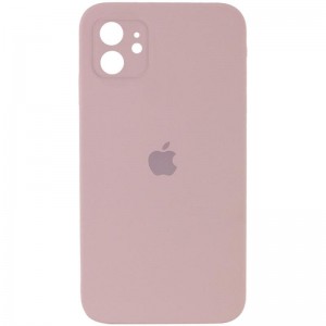 Чохол Silicone Case Square Full Camera Protective (AA) для Apple iPhone 11 (6.1") Рожевий / Pink Sand