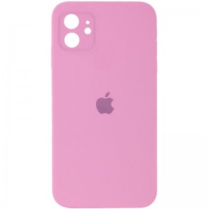 Чехол Silicone Case Square Full Camera Protective (AA) для Apple iPhone 11 (6.1") Розовый / Light pink