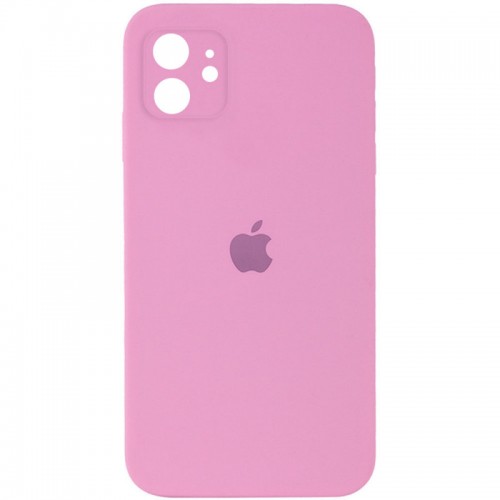 Чехол Silicone Case Square Full Camera Protective (AA) для Apple iPhone 11 (6.1") Розовый / Light pink