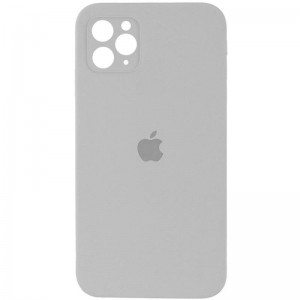Чохол Silicone Case Square Full Camera Protective (AA) для Apple iPhone 11 Pro (5.8") Сірий / Light Grey