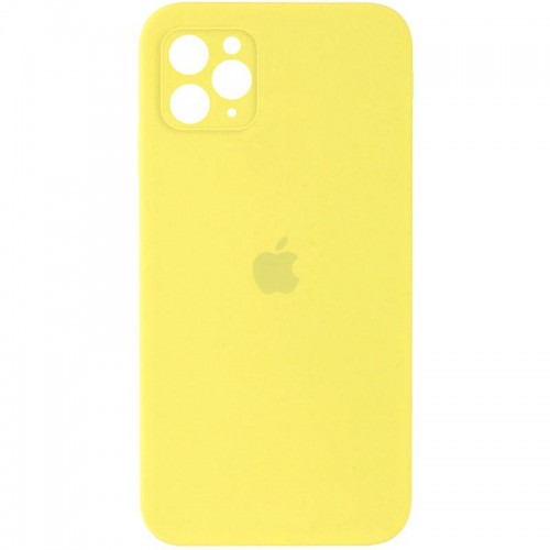 Чохол Silicone Case Square Full Camera Protective (AA) для Apple iPhone 11 Pro Max (6.5") Жовтий / Yellow