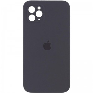 Чохол Silicone Case Square Full Camera Protective (AA) для Apple iPhone 11 Pro Max (6.5") Сірий / Dark Gray