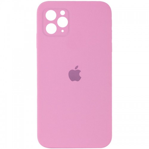 Чохол Silicone Case Square Full Camera Protective (AA) для Apple iPhone 11 Pro Max (6.5") Рожевий / Light pink