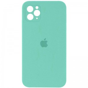 Чохол Silicone Case Square Full Camera Protective (AA) для Apple iPhone 11 Pro Max (6.5") Бірюзовий / Turquoise