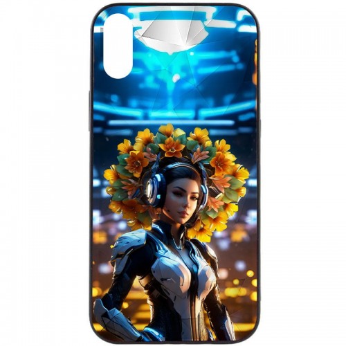 TPU+PC чехол Prisma Ladies для Apple iPhone XR (6.1") Киберпанк