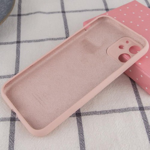 Чехол Silicone Case Full Camera Protective (AA) для Apple iPhone 12 (6.1") Розовый / Pink Sand