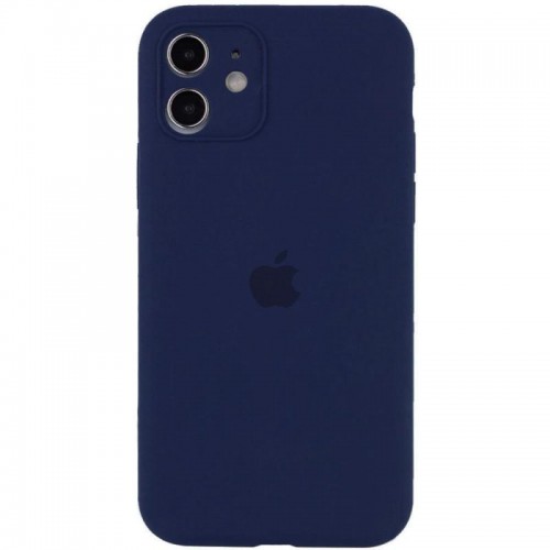 Чехол Silicone Case Full Camera Protective (AA) для Apple iPhone 12 (6.1") Синий / Deep navy