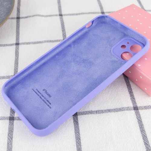 Чохол Silicone Case Full Camera Protective (AA) для Apple iPhone 12 (6.1") Бузковий / Dasheen