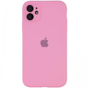 Чохол Silicone Case Full Camera Protective (AA) для Apple iPhone 12 (6.1") Рожевий / Light pink