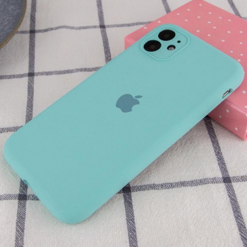 Чохол Silicone Case Full Camera Protective (AA) для Apple iPhone 12 (6.1") Бірюзовий / Marine Green