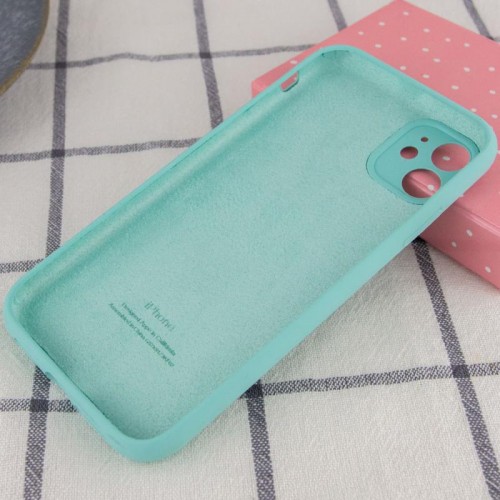 Чохол Silicone Case Full Camera Protective (AA) для Apple iPhone 12 (6.1") Бірюзовий / Marine Green