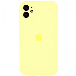 Чохол Silicone Case Full Camera Protective (AA) для Apple iPhone 12 (6.1") Жовтий / Mellow Yellow