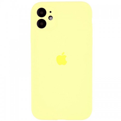 Чохол Silicone Case Full Camera Protective (AA) для Apple iPhone 12 (6.1") Жовтий / Mellow Yellow