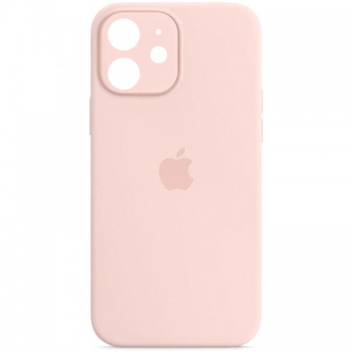 Чехол Silicone Case Full Camera Protective (AA) для Apple iPhone 12 (6.1") Розовый / Chalk Pink