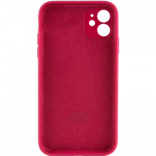 Чохол Silicone Case Full Camera Protective (AA) для Apple iPhone 12 (6.1") Червоний / Rose Red