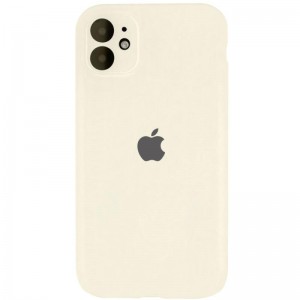 Чохол Silicone Case Full Camera Protective (AA) для Apple iPhone 12 (6.1") Бежевий / Antique White