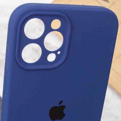 Чохол Silicone Case Full Camera Protective (AA) для Apple iPhone 12 Pro (6.1") Синій / Deep navy
