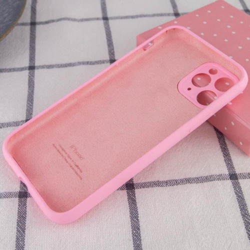 Чохол Silicone Case Full Camera Protective (AA) для Apple iPhone 12 Pro (6.1") Рожевий / Light pink