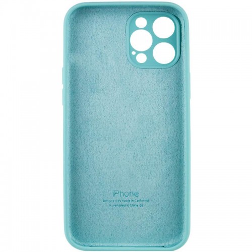Чохол Silicone Case Full Camera Protective (AA) для Apple iPhone 12 Pro (6.1") Бірюзовий / Marine Green