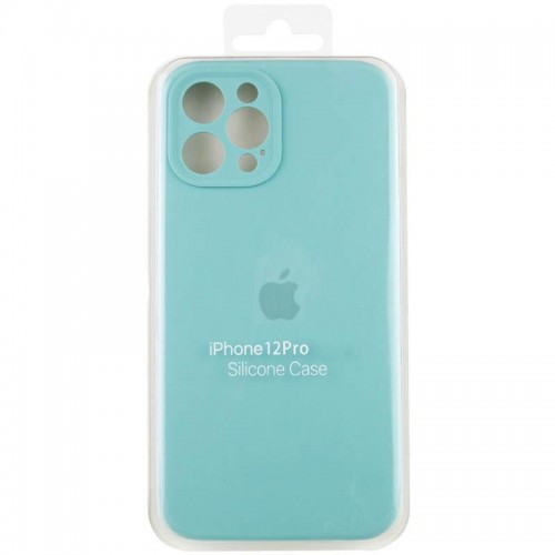 Чохол Silicone Case Full Camera Protective (AA) для Apple iPhone 12 Pro (6.1") Бірюзовий / Marine Green