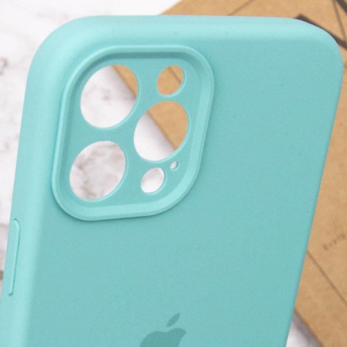 Чохол Silicone Case Full Camera Protective (AA) для Apple iPhone 12 Pro (6.1") Бірюзовий / Marine Green