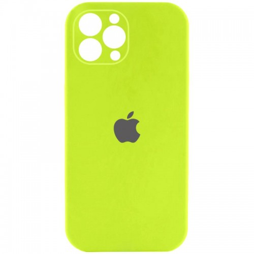 Чохол Silicone Case Full Camera Protective (AA) для Apple iPhone 12 Pro (6.1") Кислотно-зелений / Acid Green