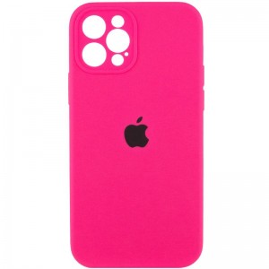 Чохол Silicone Case Full Camera Protective (AA) для Apple iPhone 12 Pro Max (6.7") Рожевий / Barbie pink