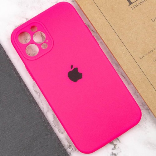 Чохол Silicone Case Full Camera Protective (AA) для Apple iPhone 12 Pro Max (6.7") Рожевий / Barbie pink